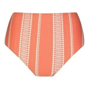 Lemlem Lucha Coral Ethiopian Print High Waisted Bikini Bottom NWT Size Small